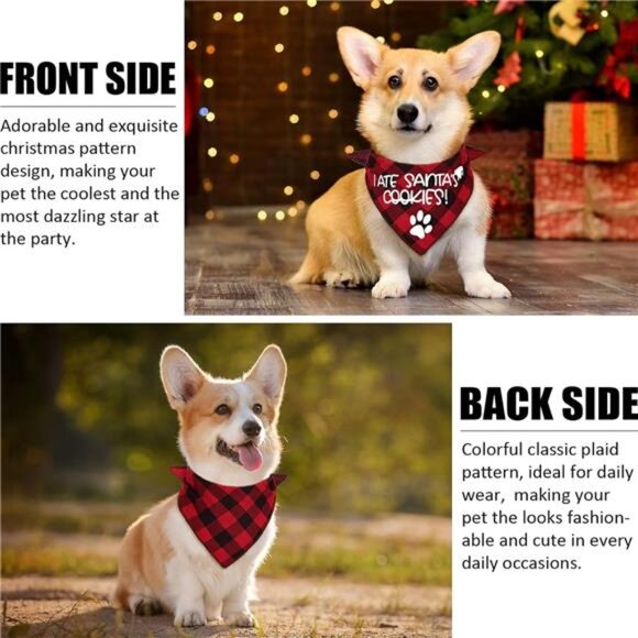 4 Pack Merry Christmas Dog Bandanas - - Picture 2 of 6